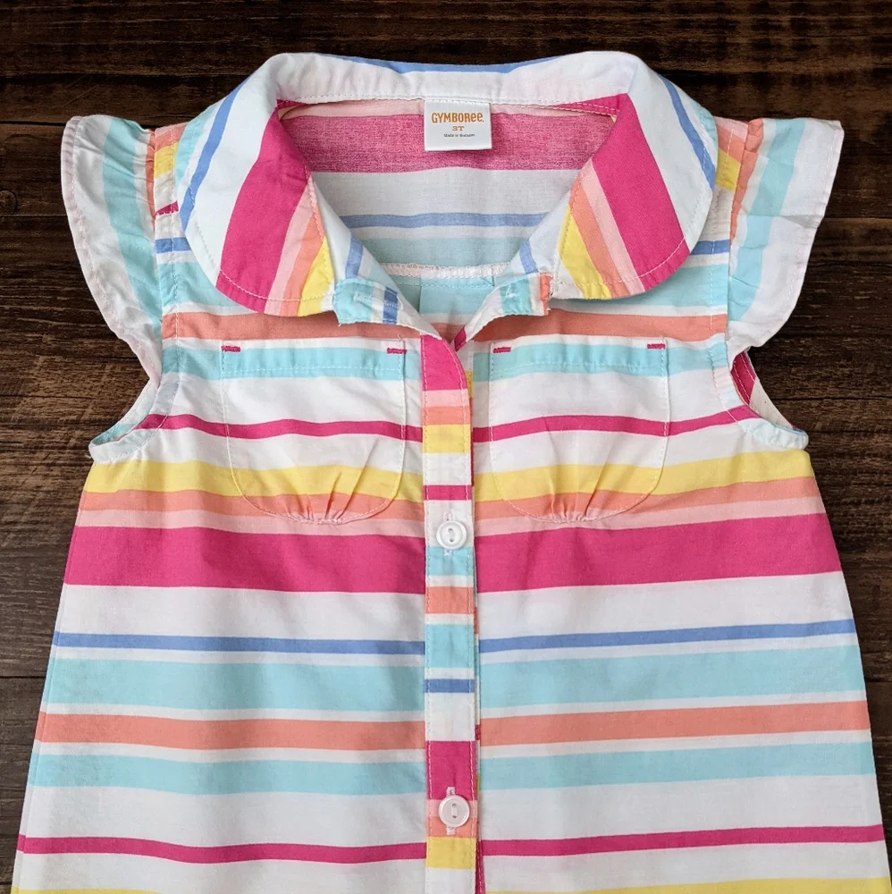 Gymboree Rainbow Stripe Tie Front Top